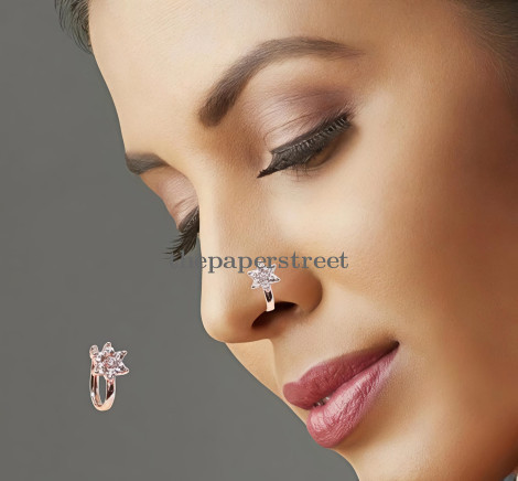 Gold Plated CZ Nose Ring