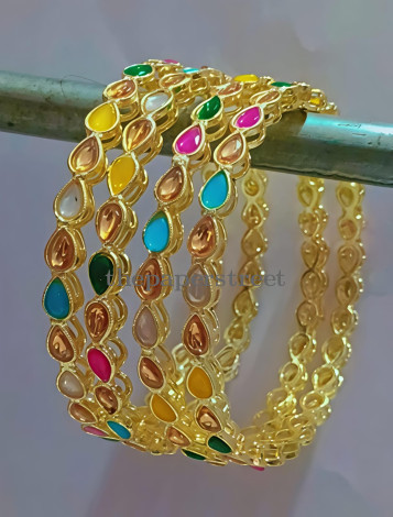 Teardrop Stone Pastel Kundan