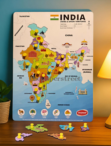 India Map Wooden Puzzle