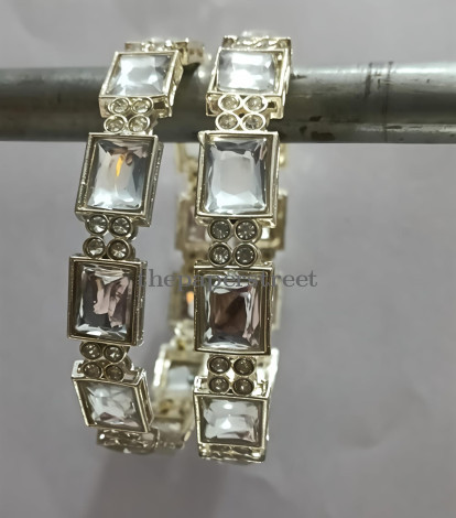 Rectangular Crystal Mirror Bangle